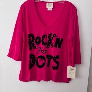 Disney Bright Pink Rock 'n the Dots PJ SET